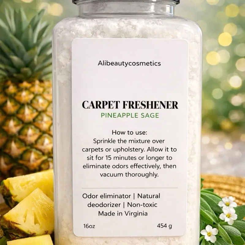 AlibeautyCosmetics Carpet Freshener Pineapple Sage 16oz Odor Eliminator Natural Deodorizer Non Toxic Made in Virginia