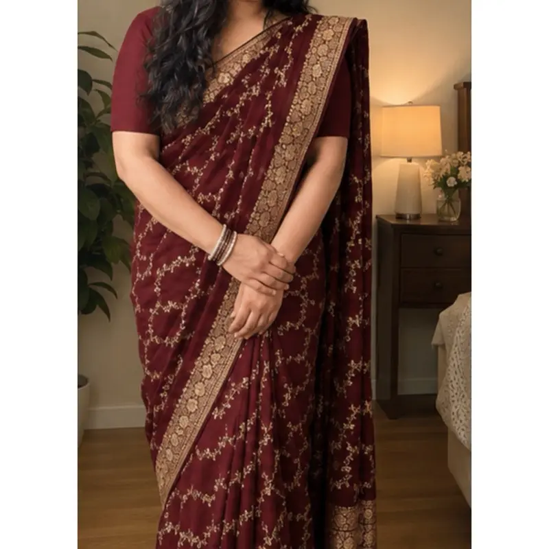 Ready to wear Saree ONLY. Pleats, Falls, pico DONE. Colors and patterns available.