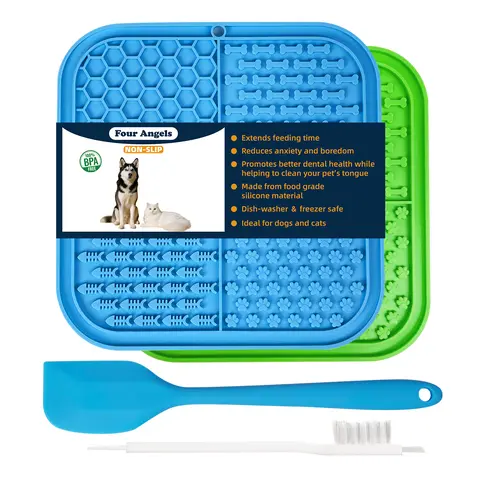 Lick Mat for Dogs，Dog Lick Mat with Suction Cups, Pet Food Mats and Slow Feeder Cat Bowl for Dog Anxiety Relief Pet Enrichment Toys，Slow Feeder Dog Bowls, Bathing, Grooming and Training-MSD