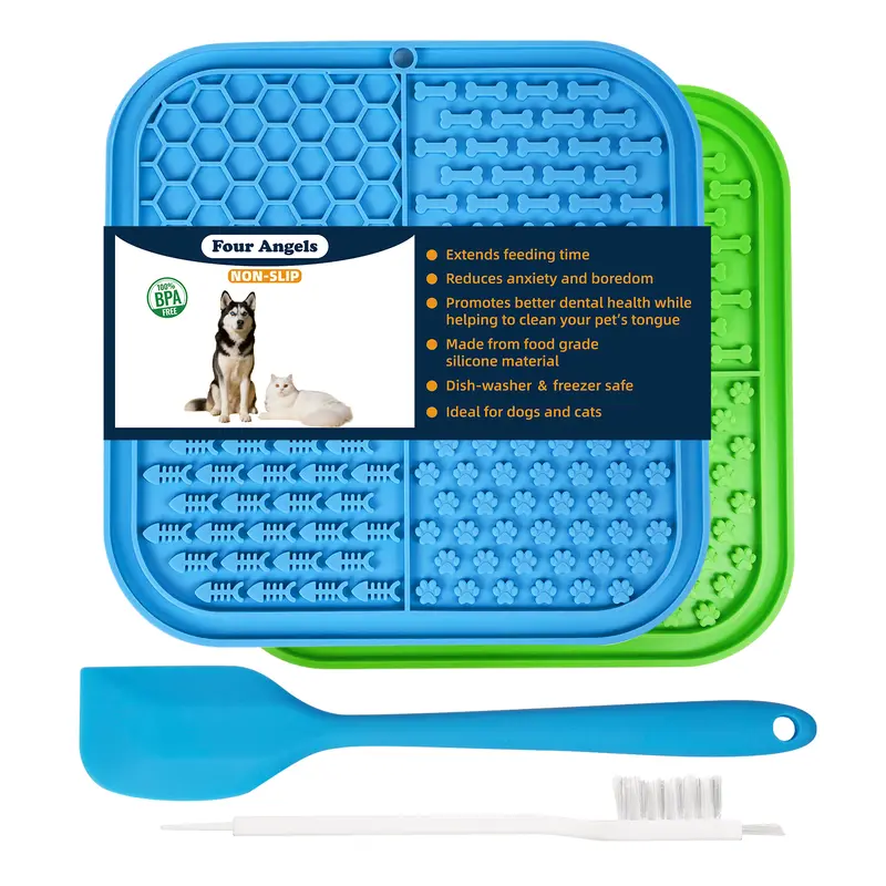 Lick Mat for Dogs,Dog Lick Mat with Suction Cups, Pet Food Mats and Slow Feeder Cat Bowl for Dog Anxiety Relief Pet Enrichment Toys,Slow Feeder Dog Bowls, Bathing, Grooming and Training-MSD
