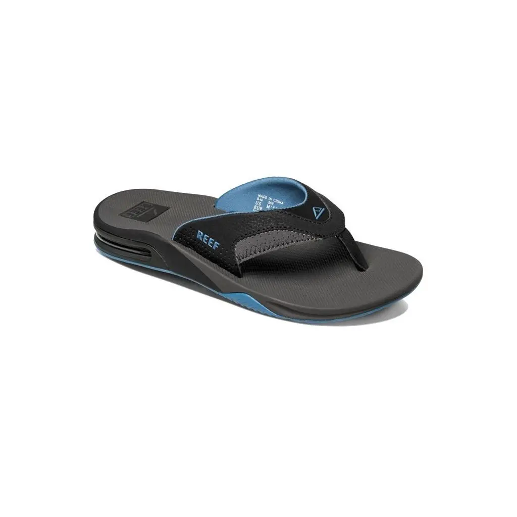 Reef Fanning Men's Casual Open-Toe Sandals - Water-Friendly Synthetic Nubuck Upper, Arch Support, Heel Airbag, Bottle Opener, Padded, Rubber, EVA, Herringbone, Soft, for Water Sports, Outdoors