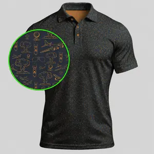 Bogey Bros Upgrade Your Game with Desert Golf Polo Shirt in Black and Silver Performance Style