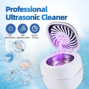 Ultrasonic Dental Retainer Cleaner, Denture Care Tool, 45khz Ultrasonic Wave Technology, Three Cleaning Modes, Digital Timer Function, Capacity 180ML