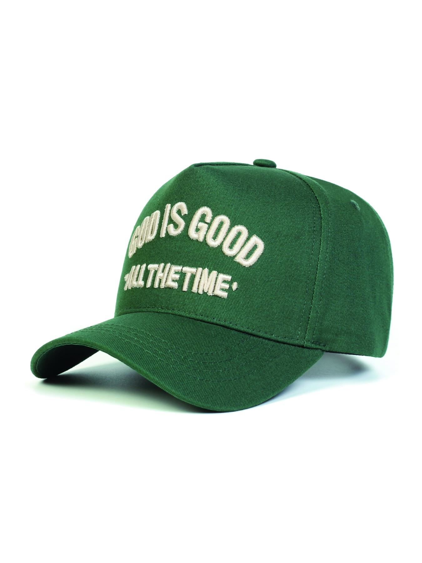 Unisex Baseball Cap with "God Is Good" Print, Adjustable Sun Protection Hat, Woven Fabric, Suitable for Spring & Fall Outdoor Travel