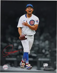 Shota Imanaga Chicago Cubs Autographed 11" x 14" Strikeout Celebration Photograph - Fanatics Authentic Certified