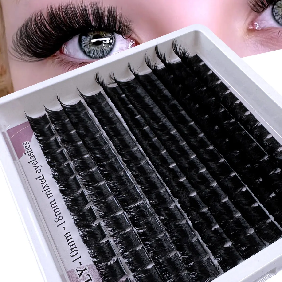 190pcs DIY Mink Eyelashes, Diy Individual Lashes, Eyelash Extension, 100D/120D/150D/180D/200, Dense Curly Lengthening Volumizing Fake Lashes, Mixed Lengths 10-18mm, Reusable for Daily & Party Use, Longer Looking Eyelashes