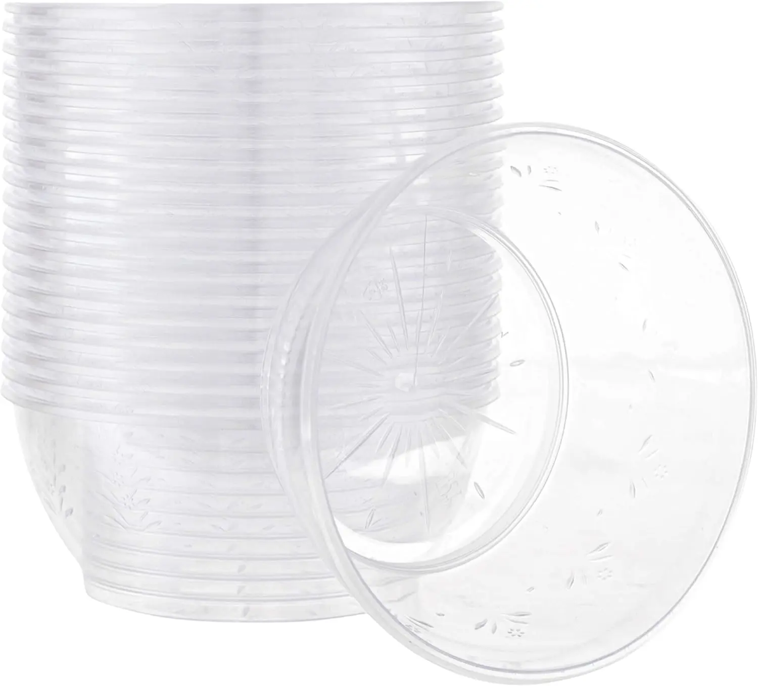 6 oz Sturdy Hard Plastic Clear Disposable Desert Bowls - Premium Quality Pack of 20 for Snacks, Wedding & Party Supplies