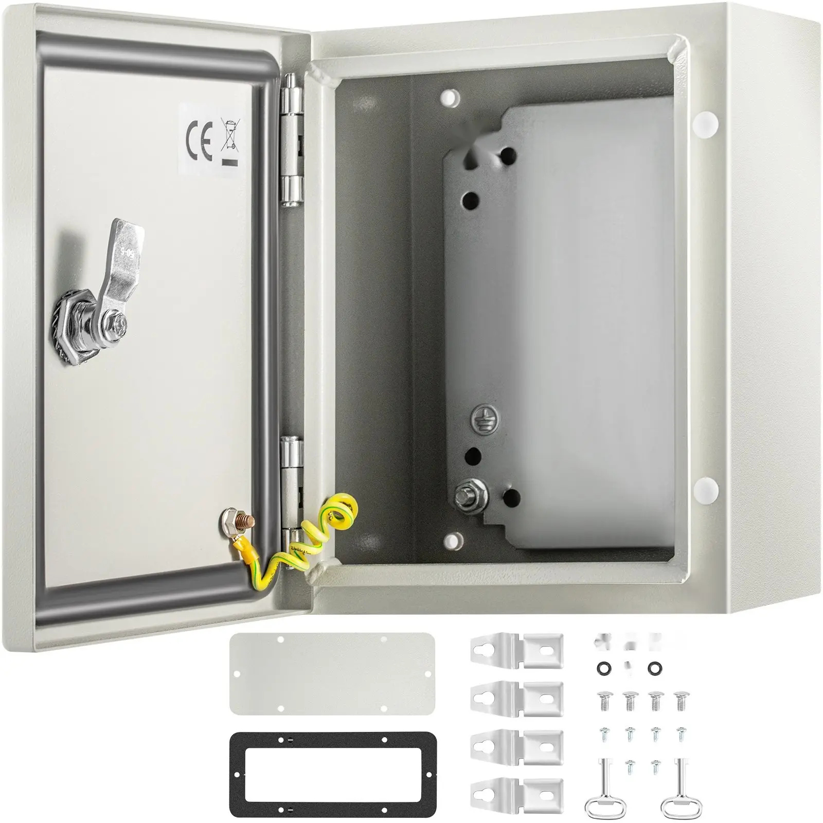 Sturdy NEMA 4X Steel Electrical Enclosure Box, 10 x 8 x 6 Inches, IP66 Weatherproof Waterproof Dustproof Junction Box for Outdoor and Indoor Use, Wall Mount and Surface Mount with Mounting Plate, Corrosion-Resistant