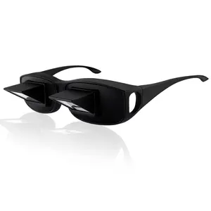 Horizontal Lazy Glasses - HD Black Photochromic Eyeglasses with Oversize Frame for Bed Viewing, Lying Down Reading