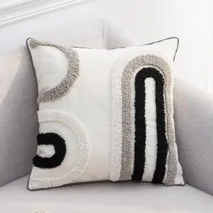 U-shaped Pattern Pillowcase without Filler, 1 Piece Household Simple Cushion Cover for Sofa and Bed, Bedroom Decorative Accessories