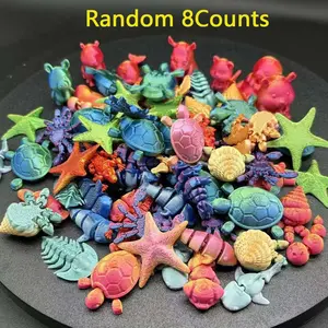 8 Counts 3D Printed Animals & Fidget Toys, Decorative Fidget Figurine, Desk Pet Figurines, Tiny 3D Printer Critters, Birthday Fillers, Teen Rewards (random Styles)