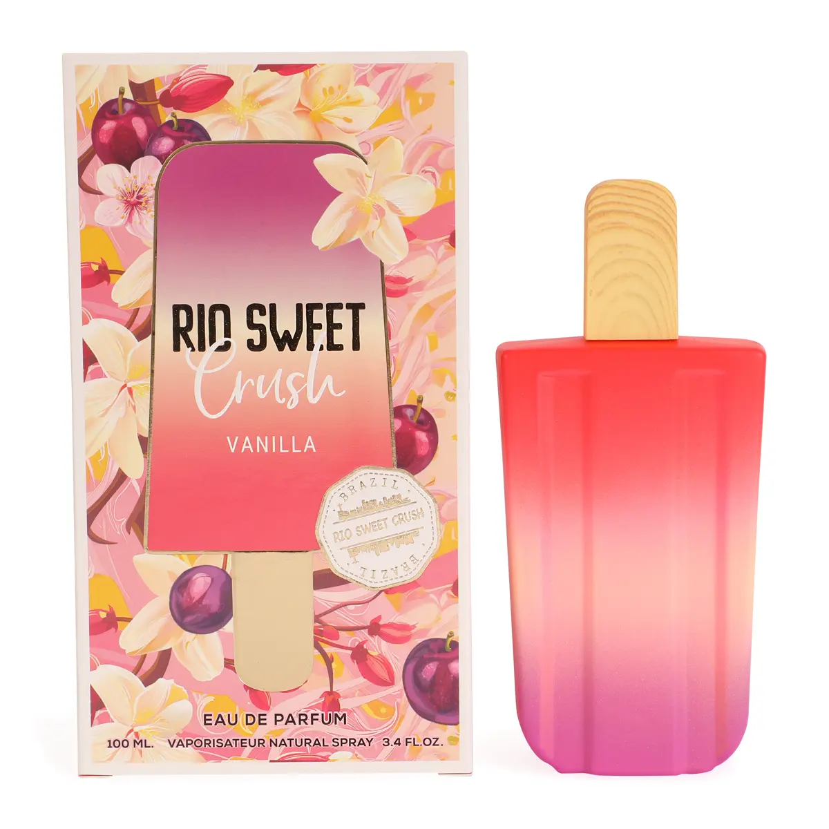 Rio Sweet Crush Vanilla Eau de Parfum Spray for Women 100ml Floral Oriental Fragrance with Warm Elegance & Soft Spicy Amber Hints