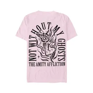 [SALE UP TO 30%] The Amity Affliction Rose Heart T-Shirt, Pink Double Sided Band Tee, Music Merch Unisex Crewneck, Design & Printed In The USA