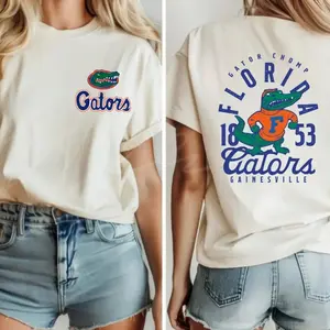 Vintage College Football Mascot T-Shirt, All Team Graphic Tee, 2-Sided Sports Fan Shirt, Unisex Game Day Cotton Top, Retro Style