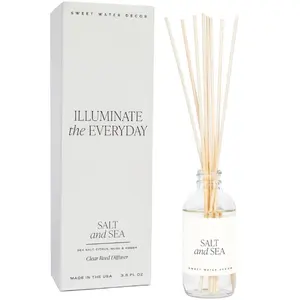 Salt and Sea Reed Diffuser Set - Sea Salt, Citrus, Musk, and Amber Summer Scented Diffuser - Scent Diffusers for Home, Long Lasting Fragrance