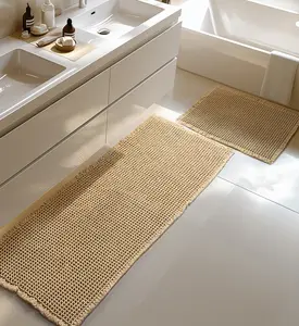 Furicher Large Waffle Bath Mat Set, Non Slip Bathroom Mat Set, Ultra Absorbent Bath Mats for Bathroom Decor, Extra Soft Floor Bathroom Rugs Sets 2 Piece, Washable Bath Rugs Set (20"×47" and 16"×24")