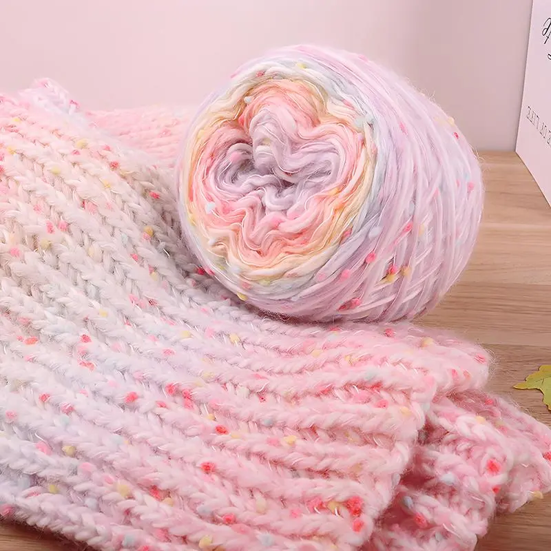 Rainbow Color Knitting Yarn, Chunky Yarn, Acrylic Yarn, Hand Knitting Yarn, Crochet Yarn, DIY Knitting Supplies for Scarf, Sweater, Hat, Bulk Yarn