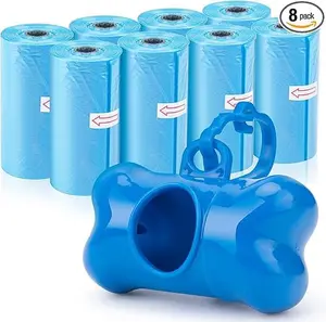 Dog Poop Bag, Extra Thick Doggie Poop Bags with Dispenser and Leash Clip, Leak-Proof Dog Waste Bags, 11.8 × 8.7 in Poop Bags for Dogs Cats, Blue, 160 Count