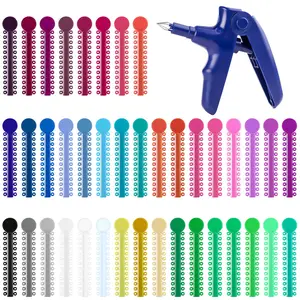 Dental Orthodontic Ligature Ties and Orthodontic Ligature Gun Tools Teeth Orthodontic Ligature Ring Rubber Bands Multi-Color(1040 Pcs/Bag)