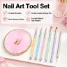 6-Piece Nail Art Tool Set with Resin Mixing Palette, 5 Nail Brushes & Double-Ended Dotting Pen – Gel Polish Mixing & Nail Design Tools Nail Art Kit Nail Design Kit Manicure Accessory Set Nail Kits, Nail Care, Gel Nails At Home
