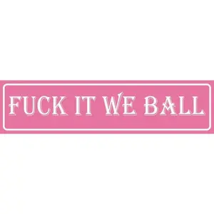 Funny Pink Room Decor Y2k College Dorm Decor Girls Signs For Bedroom Fuck It We Ball  Sign Funny Posters Man Cave Decor Tapestry For BedroomTeen Girls Wall Art Decoration Tv Girl Gift 4x16 Vintage Design Funky Unframed Art Print