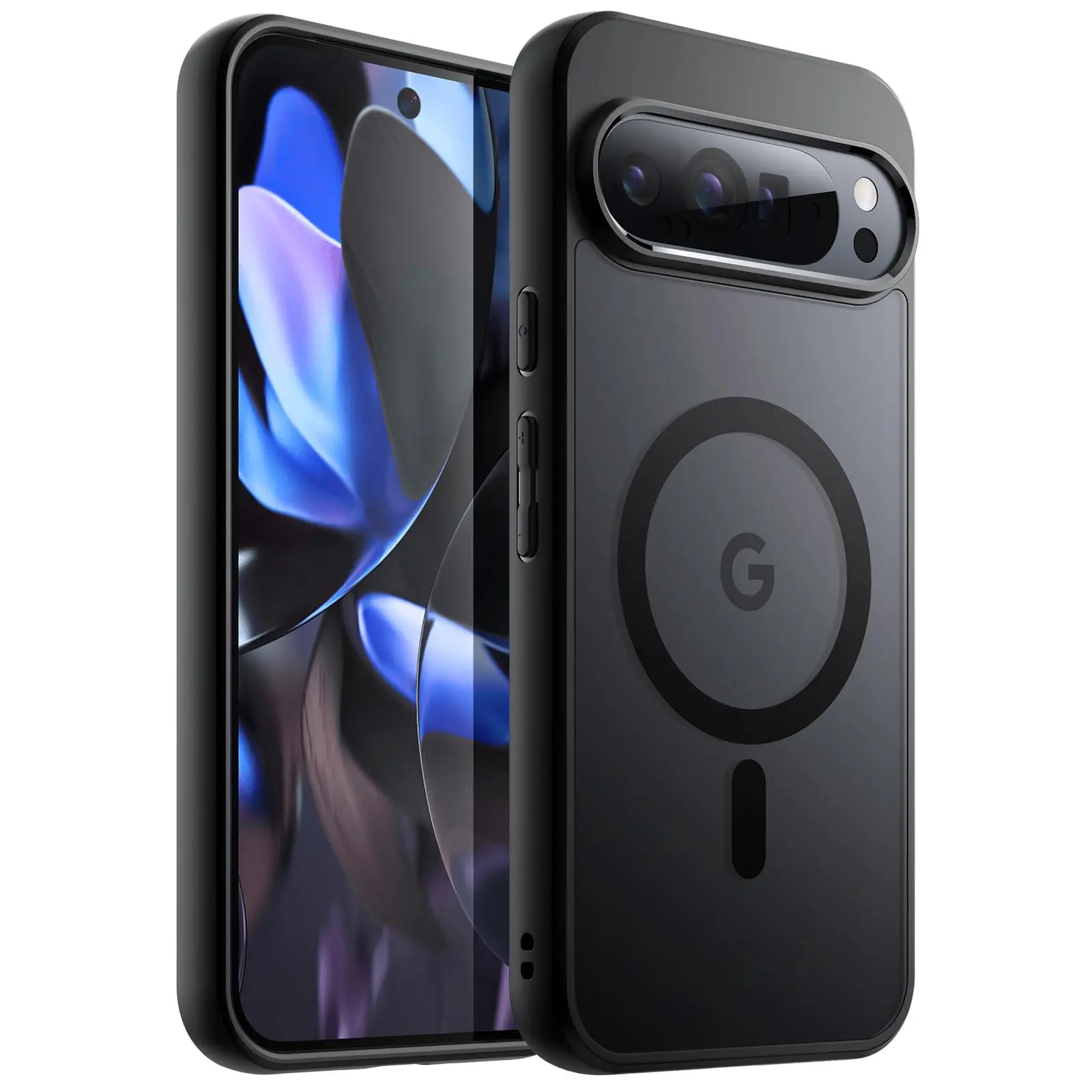 JETech Magnetic Case for Google Pixel 9/9 Pro 2024, Compatible with MagSafe, Translucent Matte Back Shockproof Phone Cover