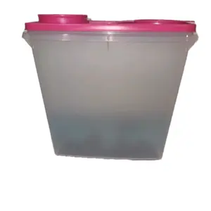 Cereal Storer Pink seal  - Clear Plastic Container with  Lid, Ideal for Storage and Organization