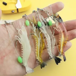 Self-Glowing Silicone Soft Lures for Night Fishing, Long Afterglow Tangle-Free Bait with Treble Hooks, Eco-Friendly Saltwater & Freshwater Use, Ideal for Sea Bass, Trout, Bream.