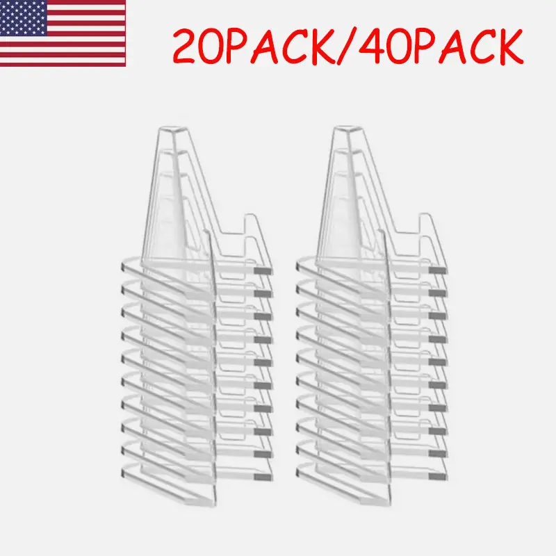 SJPACK Large-Size Trading Card Stands - Durable Office Accessories Display Holder for Challenge Coin, Baseball Card, Medal, Collectors (20/40Pcs) Suitable for Museums, Office & Bookstore Organization