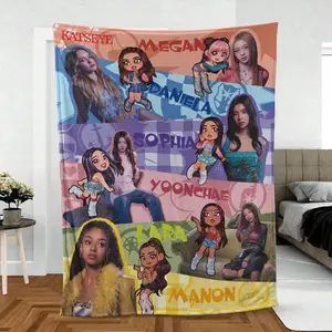 Lovely Katseye K-Pop blanket - comfortable Fandom gift & bedroom bedding. Katseye products