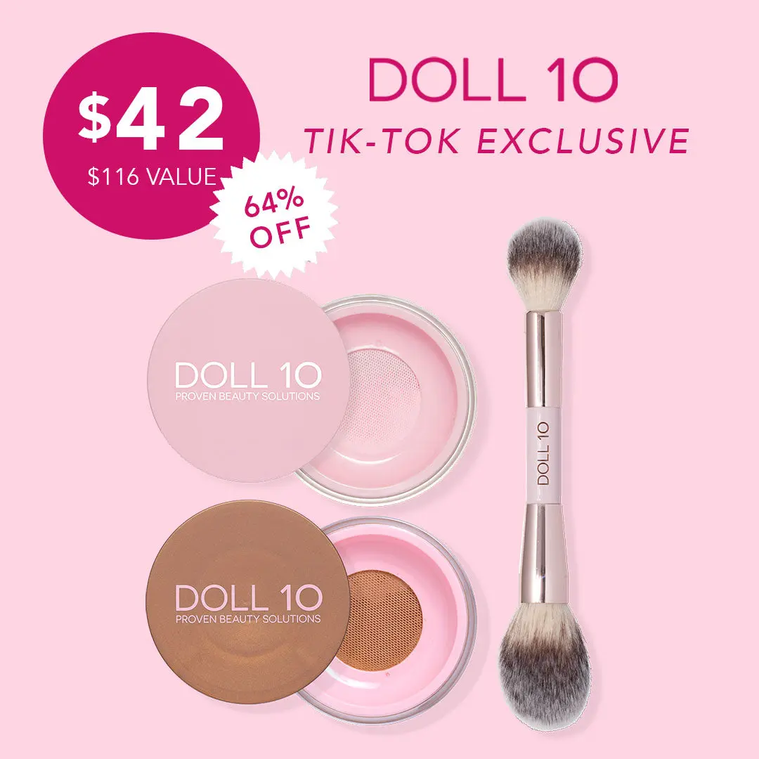 Brighten and Bronze Bundle | NEW Warming Filter Powder & Pink Power Brightening Treatment Powder | Brightened and Blurred Complexion