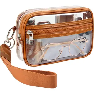 Clear Wristlet Stadium Approved Clear Bag Wallet Transparent Purse for Concerts  Events