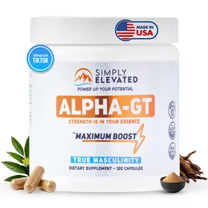 Simply Elevated Alpha-GT 120 Capsules Pre-Workout Dietary Supplement for Men Made in USA Enhanced Energy Stamina True Masculinity Non-GMO GMP Certified Natural Ingredients