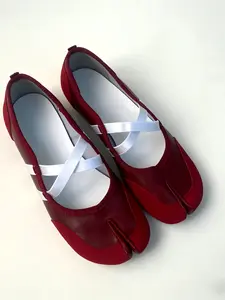 Women's Spring 2026 French Cross Strap Ballet Flats, Comfortable Casual Shoes, Striped Round Toe, Medium Width, All Seasons, Casual Wear Shoe