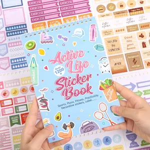 30 Sheets Cartoon Sport Paper Sticker Coil Book With Colorful Sticky Notes Fitness Action Stickers 1200+ Pcs DIY Decoration Scrapbooking Stickers For Planner Accessories Journaling Gym Office Supplies Adhesive Stickers