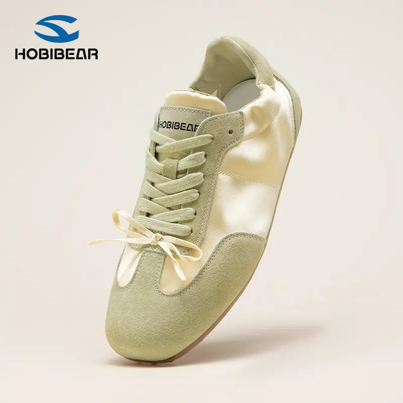 HOBIBEAR Women's Retro Ballet Style Walking Shoes, Flexible Mary Jane Sneakers with Laces, Breathable Synthetic Fabric and a Rubber Sole