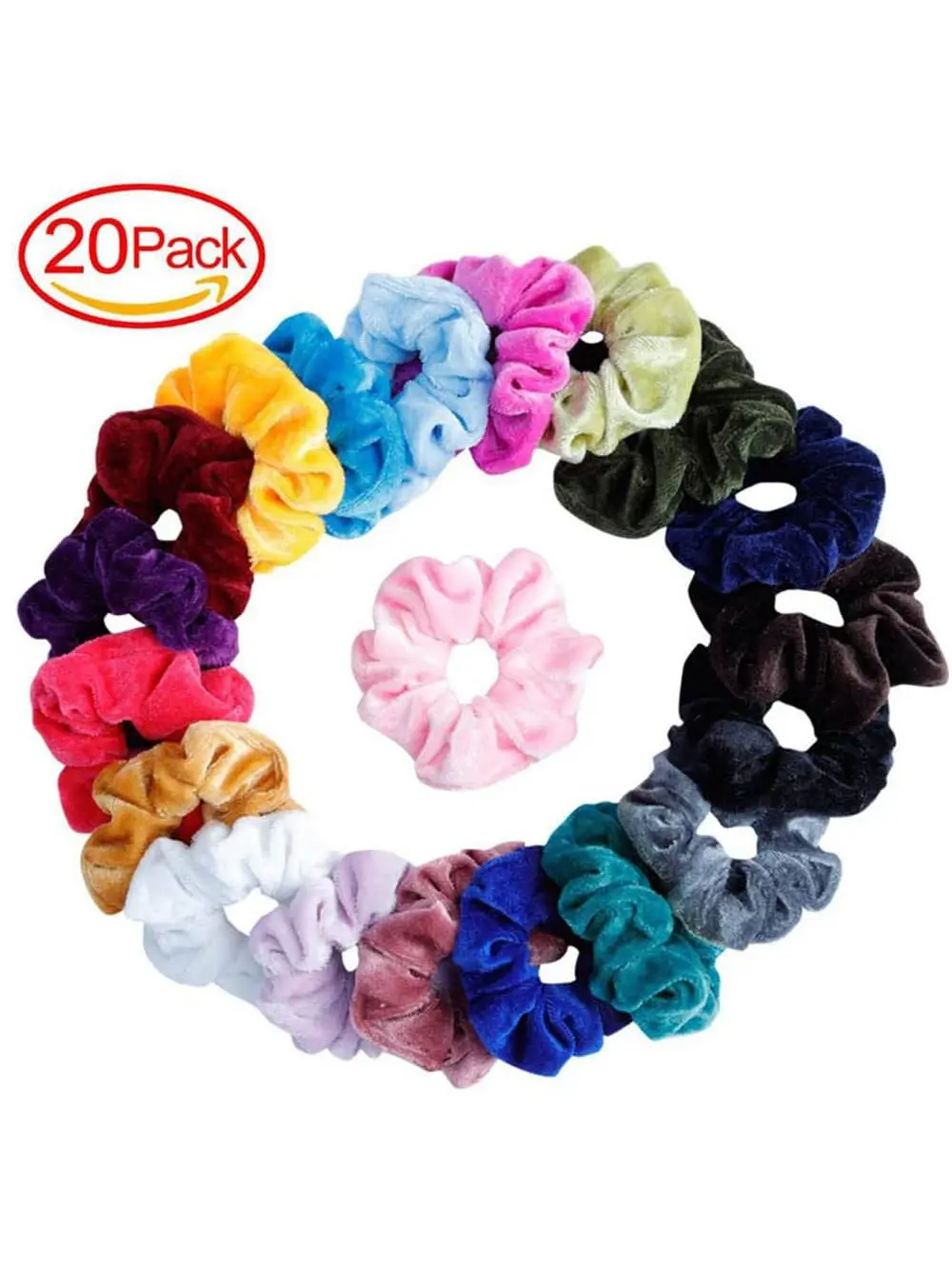 20 Pcs Fashionable Ladies' Gold Velvet Large Intestine Circle Gel Elastic Hair Band Ponytail Hair Band Velvet Large Intestine Circle Flannel Headdress Hair Band Hair Accessories