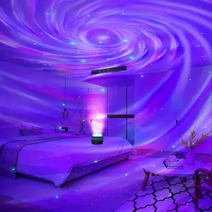 Home decoration RGB vortex effect projection, USB power supply with remote control, suitable for atmosphere decoration lights in bedrooms, parties, and festivals