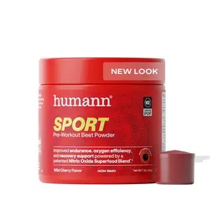 Humann SuperBeets Sport Endurance Powder - Nitric Oxide Pre-Workout Supplement for Stamina & Hydration, NSF Certified, Wild Cherry Flavor, 20 Servings