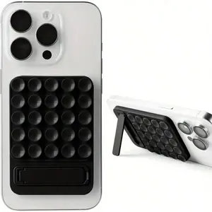 Silicone Suction Cup Phone Holder, Octobuddy Sticky Phone Grip, Perfect Fit for Bathroom Kitchen Bedroom Living Room Gym Car Travel School