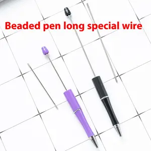 【RayRayDIY】20pcs DIY Beaded Pen Special Elongated Stainless Steel Rod Spot Quick Hair Personalized Bead Pen Replacement Wire  Pen DIY Kit Beadable
