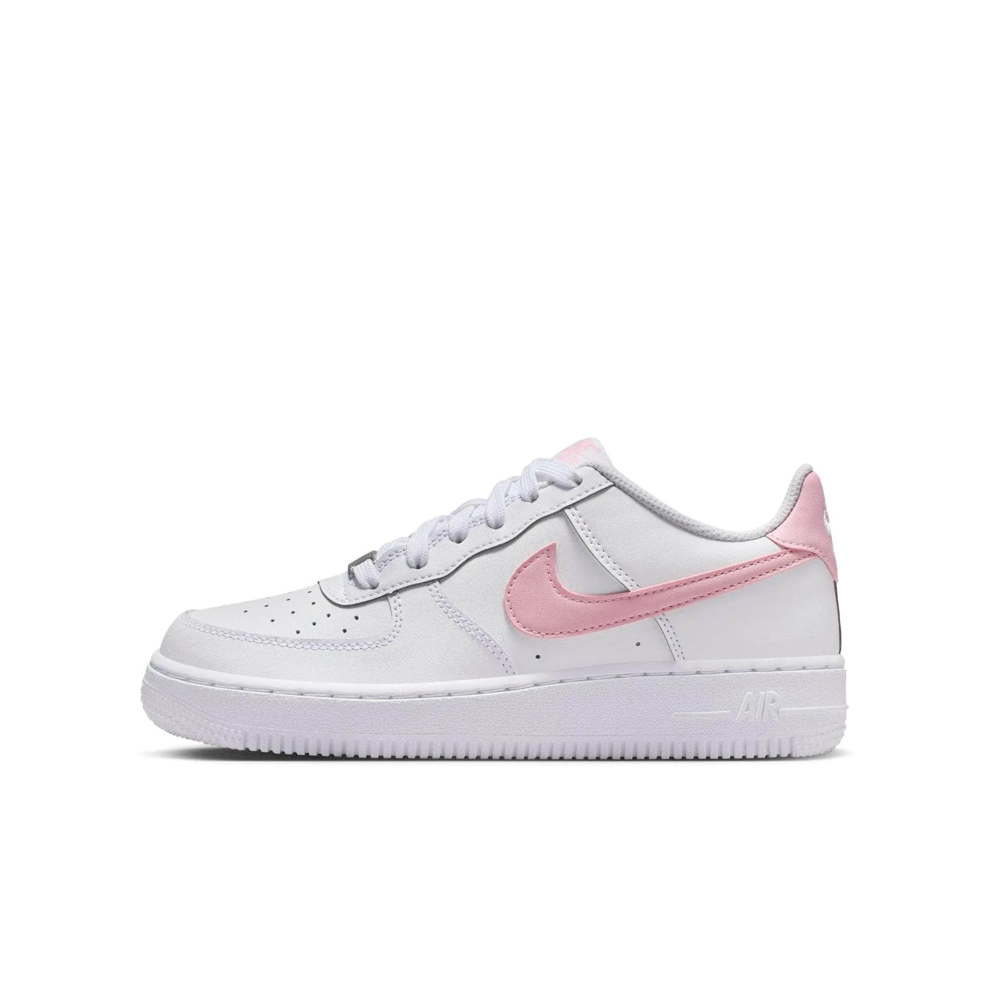 Nike Air Force 1 - Non Adult CT3839-115 White/Med Soft Pink Round Toe Laces All Seasons Sneaker Legend Comfort, Shoe, Walking Shoes, Durable Traction, Low Top Sneakers, Lifestyle Sneakers