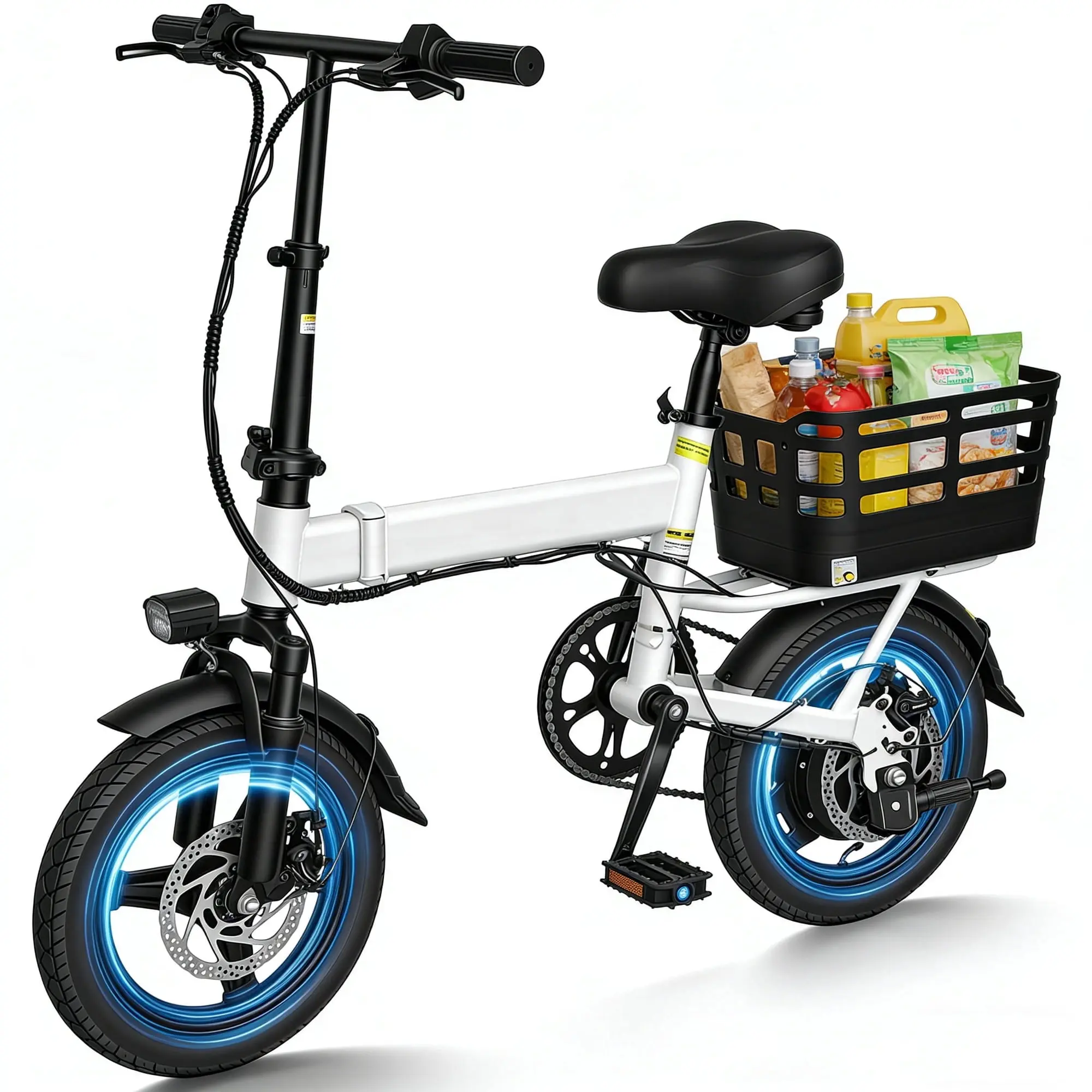 Adult Mini Folding E-Bike, 18MPH Speed, 36V 12Ah Battery, 500W Peak Motor, 25+ Mi Range, 3 Riding Modes, UL2849 Certified Cycling Leisure Equipment
