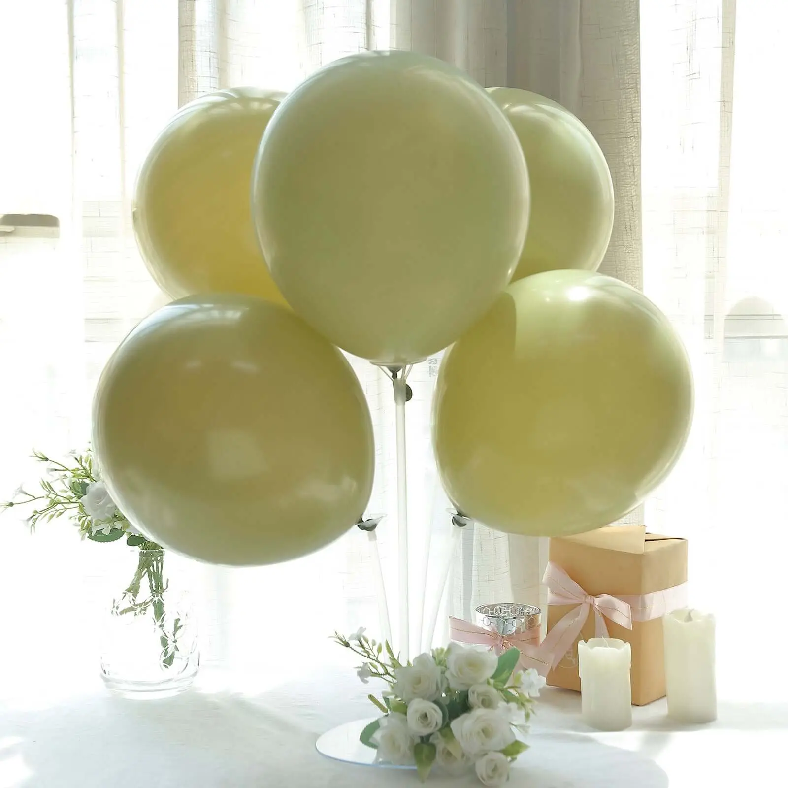 Matte Pastel Olive Green Latex Party Balloons, 25-Pack 12" Helium & Air-Fillable Balloons for Wedding Festive Decor