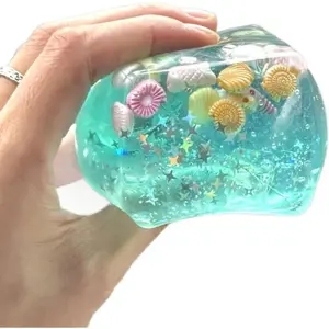 Square Gel Ice Cube Squeeze Toy, Slow Bounce Maltose Ice Ball Stress Relief, Portable Office Venting Decompression Toy, Unisex