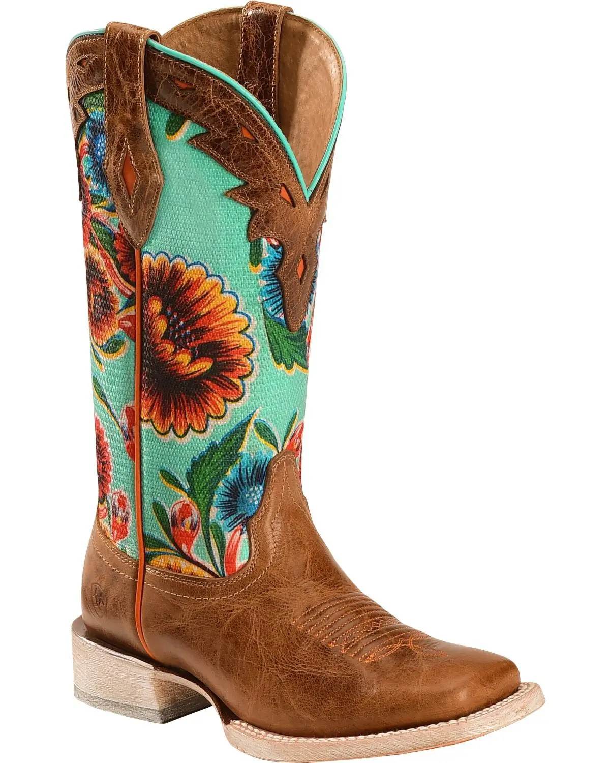 Ariat Women's Floral Textile Circuit Champion Western Boot Broad Square Toe - 10019943