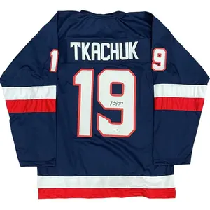 Matthew Tkachuk Autographed Team USA 4 Nations (Blue #19) Custom Jersey - JSA - Adult & Youth Sizes – Ice Hockey Fan Gear In All Colors