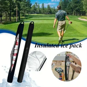 A cylindrical inclined long tube Golf Cooler Bag, outdoor refrigerator, Beverage Insulated Refrigerated Ice Bag, Portable Beverage Cooler, Ice Retention Cooler, 7 Cans can be Stored, space saving design, non food contact, Thermal Insulated