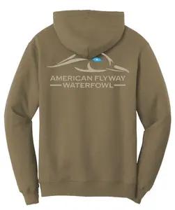 AF Waterfowl Solid Logo Hoodie, Men's Long-Sleeve Cotton-Spandex Yarn Casual Sweatshirt with Hood and Front Pockets, Sports & Outdoor Professional Tops