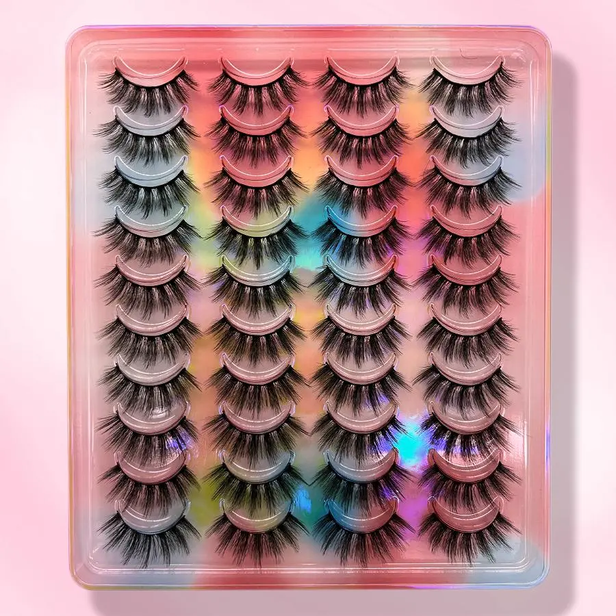 False Eyelashes, 20 Pairs Volume Individual Lash Clusters, Faux Mink Lashes for Extensions, Volumizing Fake Eyelash Set for Eye Makeup Enhancement, DIY Daily Falsies, Cosmetic, Beauty Eyelash Clusters